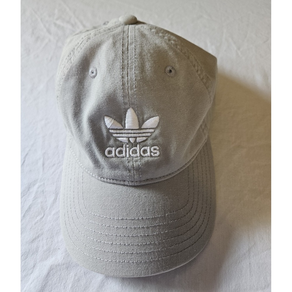 Adidas Originals Trefoil Strapback Hat Gray OSFM Adjustable Cotton Cap